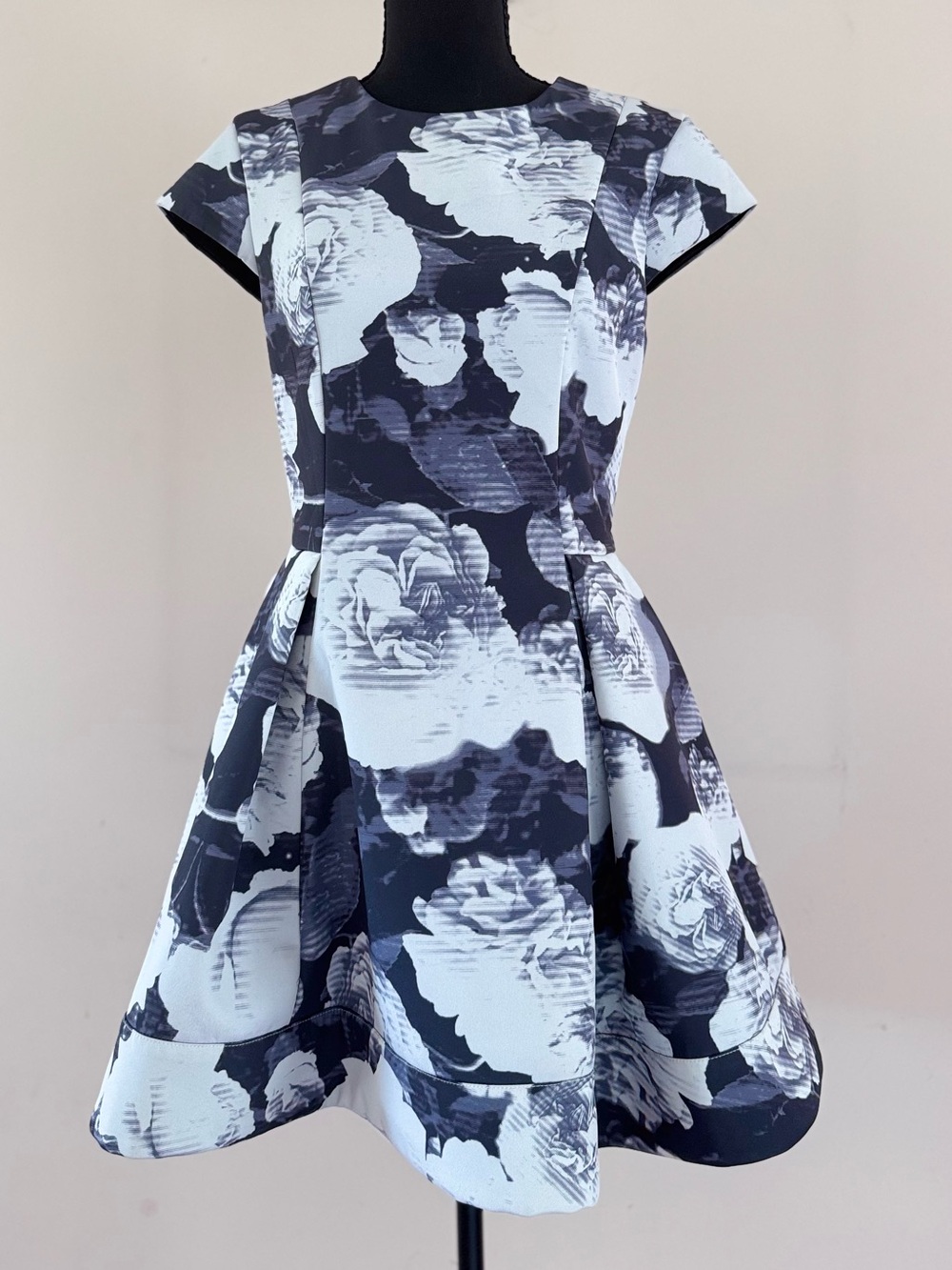 KEEPSAKE the Label Black & White Floral Fit-and-Flare Dress